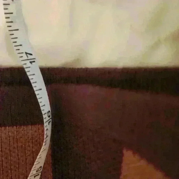 J.ING Korean Brown Beige Checked Checkered Knee Length Skirt Knit Designer Luxur - Picture 6 of 7